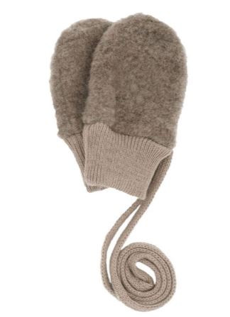 Baby-Fausthandschuhe GOTS Wollfleece Braun