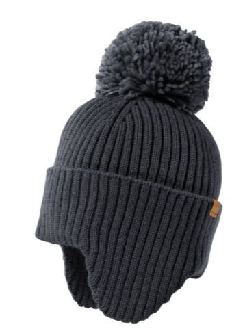 MINI Mütze, Umschlag Pompon Graublau