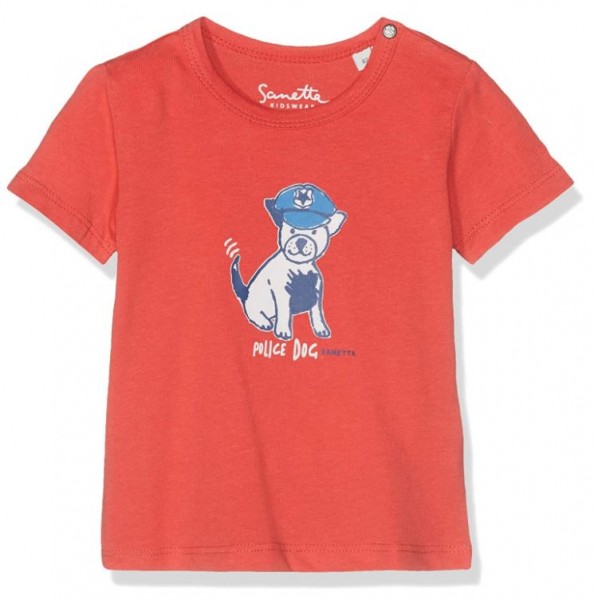 Jungen T-Shirt, Hundmotiv in rot