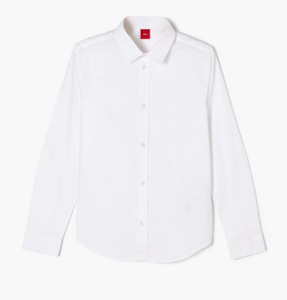 Hemd aus Baumwollstretch, SlimFit, weiß
