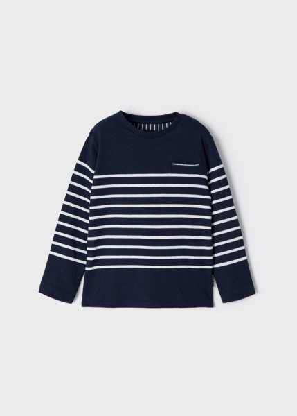 Longsleeve mit Streifen, marinblau