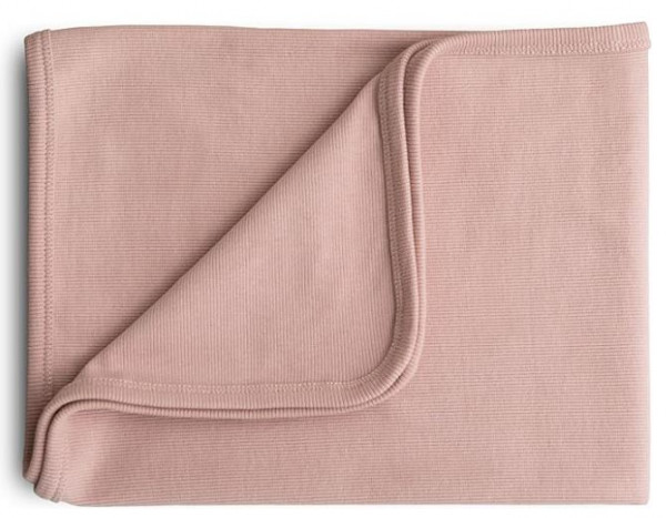 Decke 89x89 95% Biobaumwolle Mintgrün Puder Rose