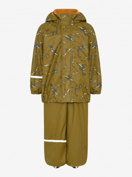 Regenanzug "Dinos" Set Hose Jacke mit Fleece, nutria